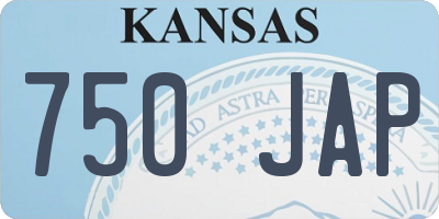 KS license plate 750JAP