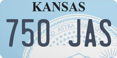 KS license plate 750JAS