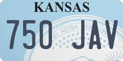 KS license plate 750JAV