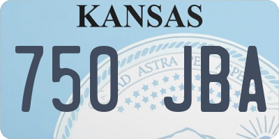 KS license plate 750JBA