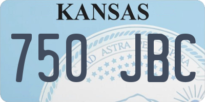 KS license plate 750JBC