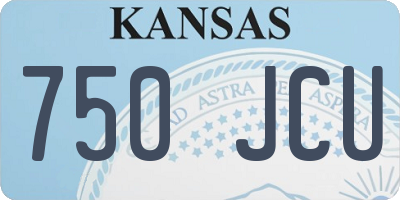 KS license plate 750JCU