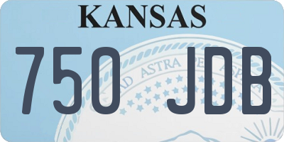 KS license plate 750JDB