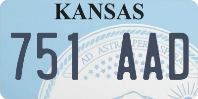 KS license plate 751AAD