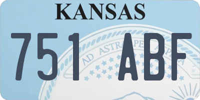 KS license plate 751ABF