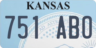 KS license plate 751ABO