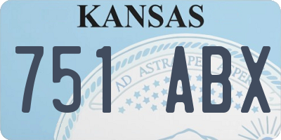 KS license plate 751ABX
