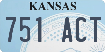 KS license plate 751ACT