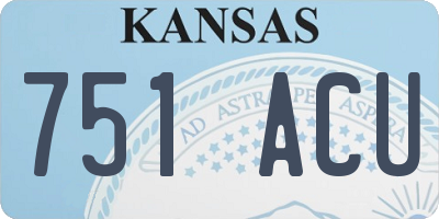 KS license plate 751ACU