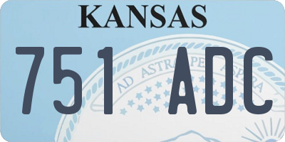 KS license plate 751ADC