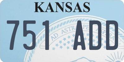 KS license plate 751ADD