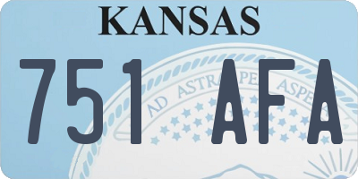 KS license plate 751AFA