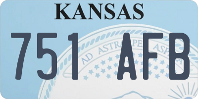 KS license plate 751AFB