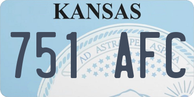 KS license plate 751AFC