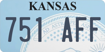 KS license plate 751AFF