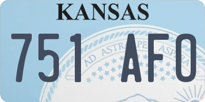 KS license plate 751AFO