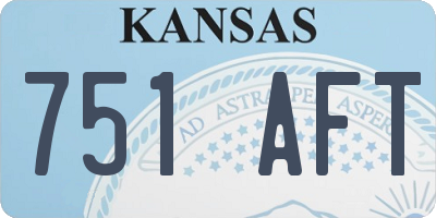 KS license plate 751AFT