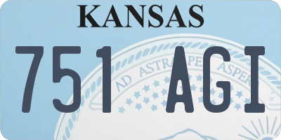 KS license plate 751AGI