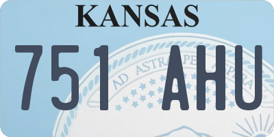 KS license plate 751AHU