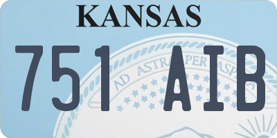 KS license plate 751AIB