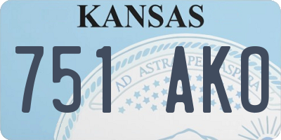 KS license plate 751AKO
