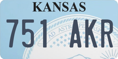 KS license plate 751AKR