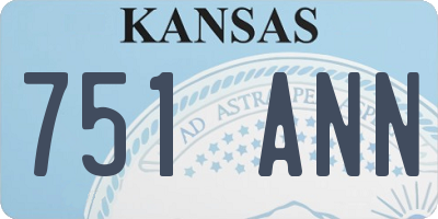 KS license plate 751ANN