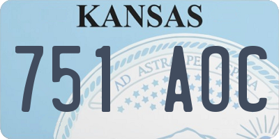 KS license plate 751AOC