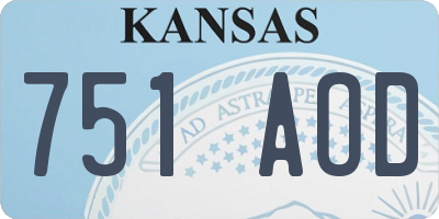 KS license plate 751AOD