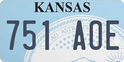 KS license plate 751AOE