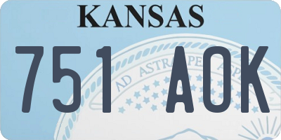 KS license plate 751AOK