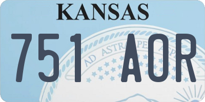 KS license plate 751AOR