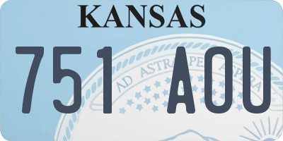 KS license plate 751AOU