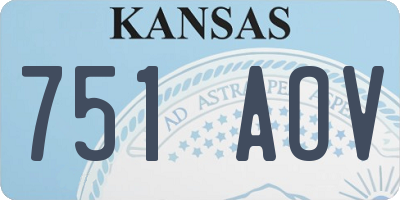 KS license plate 751AOV