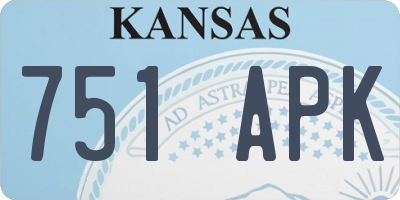 KS license plate 751APK