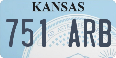 KS license plate 751ARB