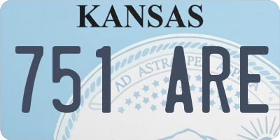 KS license plate 751ARE