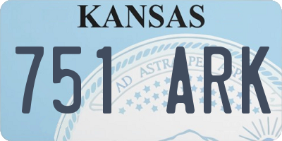 KS license plate 751ARK