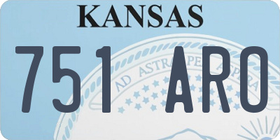 KS license plate 751ARO