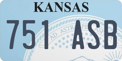 KS license plate 751ASB