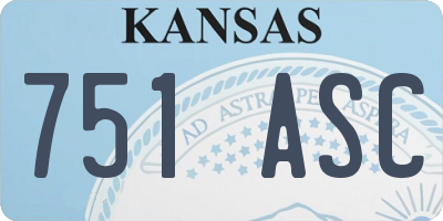 KS license plate 751ASC