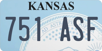 KS license plate 751ASF