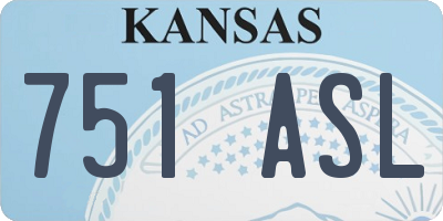 KS license plate 751ASL