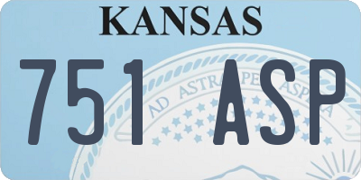 KS license plate 751ASP