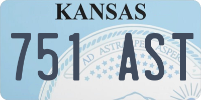 KS license plate 751AST