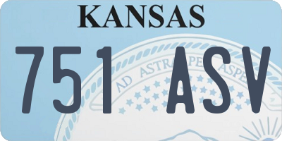 KS license plate 751ASV