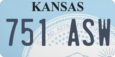 KS license plate 751ASW