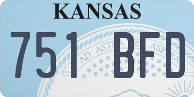 KS license plate 751BFD