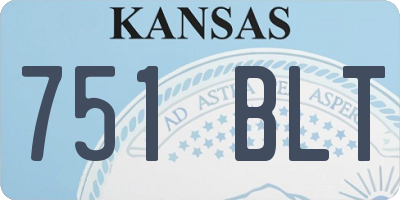 KS license plate 751BLT