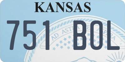 KS license plate 751BOL